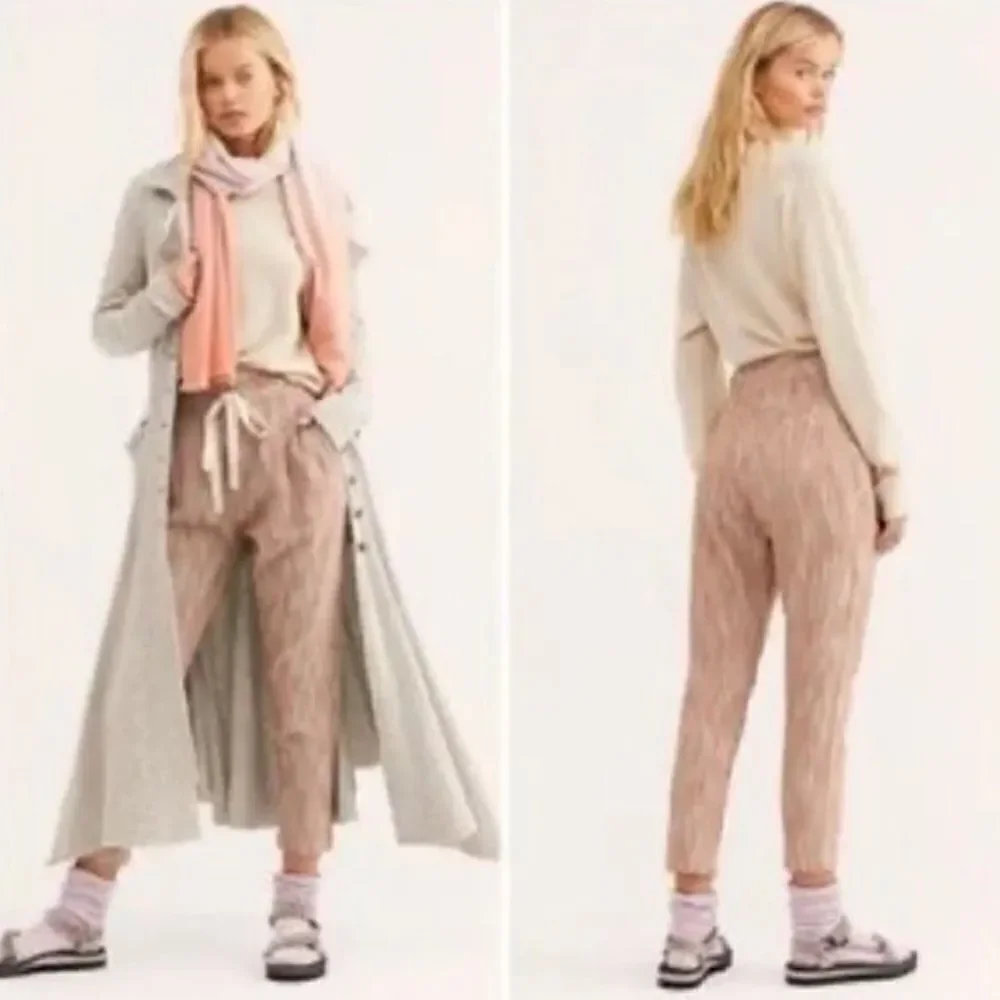 Revolve Free People Light at Sunrise Crop Pants (gray belt version)